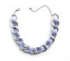 Lavender woven leather and chain choker necklace