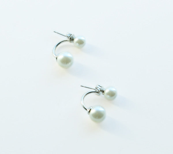 Pearl Barbell Earrings