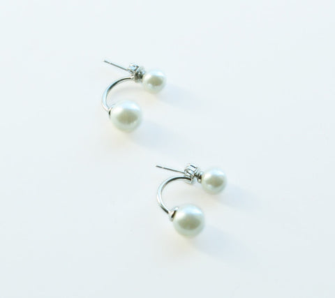Pearl Barbell Earrings